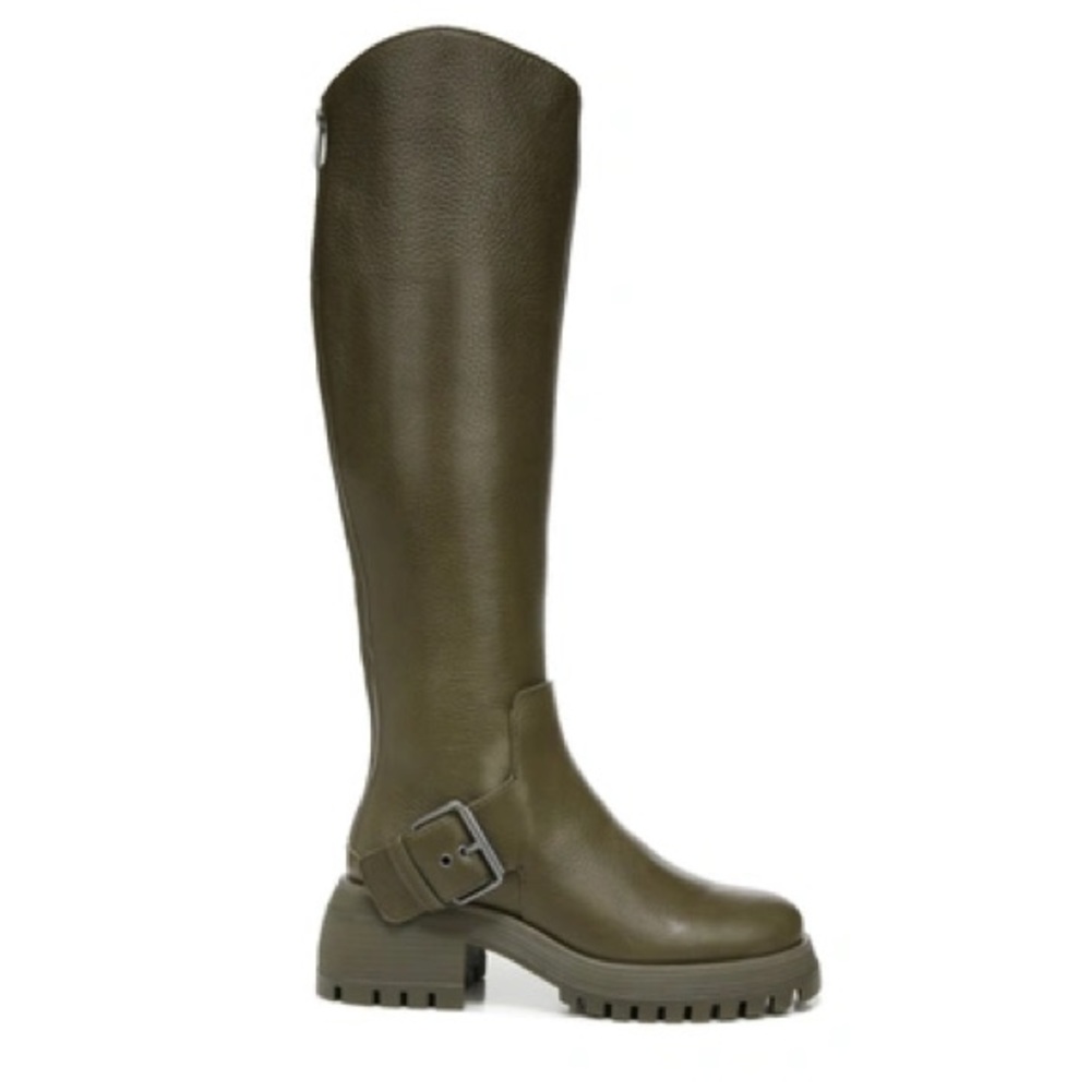 Franco Sarto Olive Leather Wide Calf Boot Size 9M